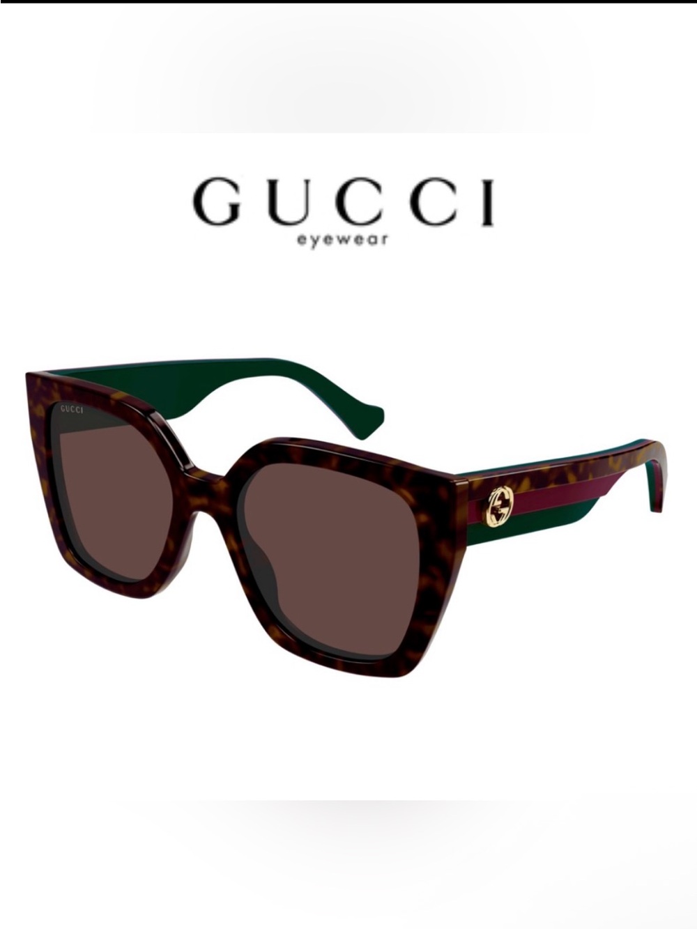 Gucci GG 1300’s GG1300S-002 1Butterfly Frame Sunglasses 55mm Tortoise/Brown NEW